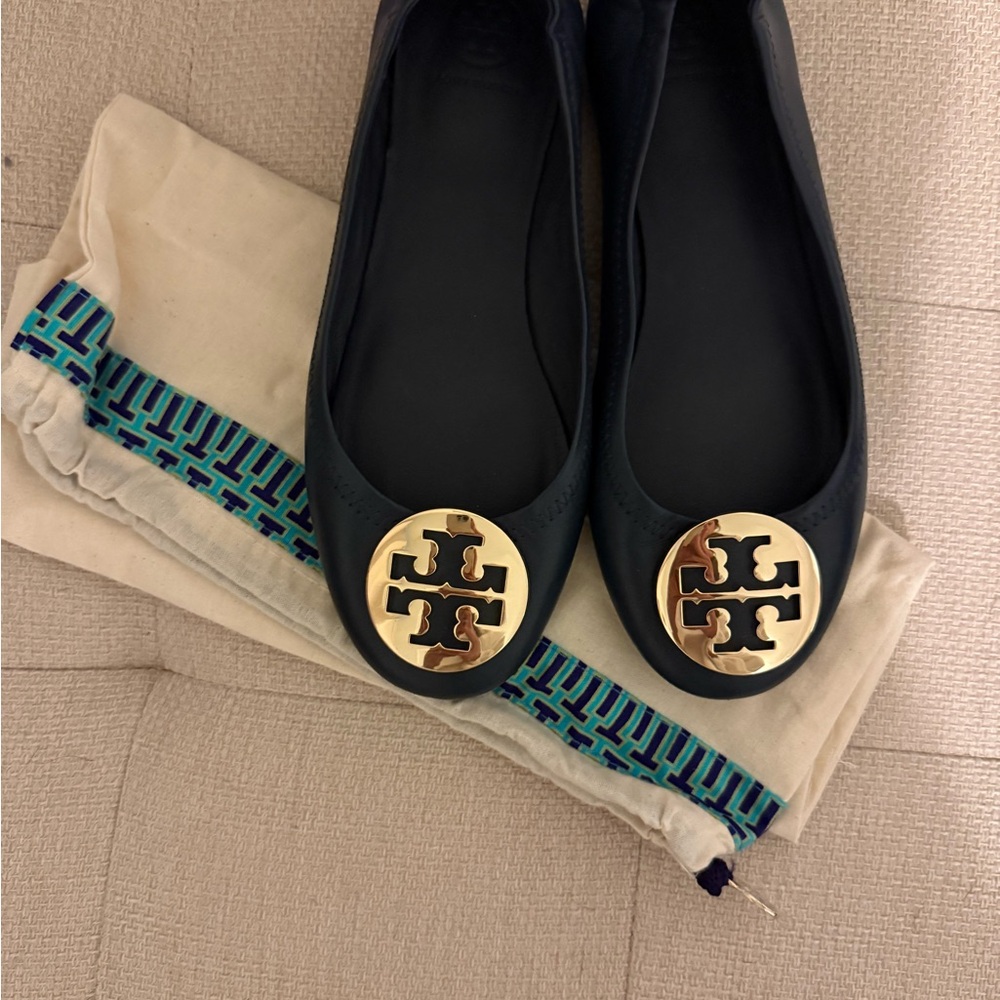 Tory Burch Navy Blue Claire Ballet Flat
